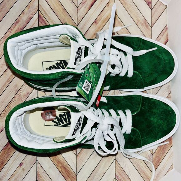 Vans Sk8-Hi Suede HeiQ M 6.5 W 8 Green Sneakers Water Repellent Protection - Picture 6 of 8